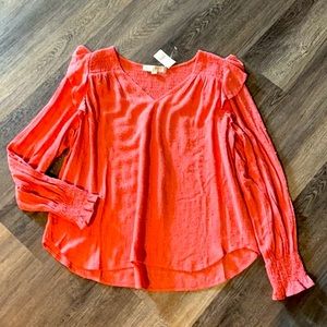 Loft ruffle shoulder top